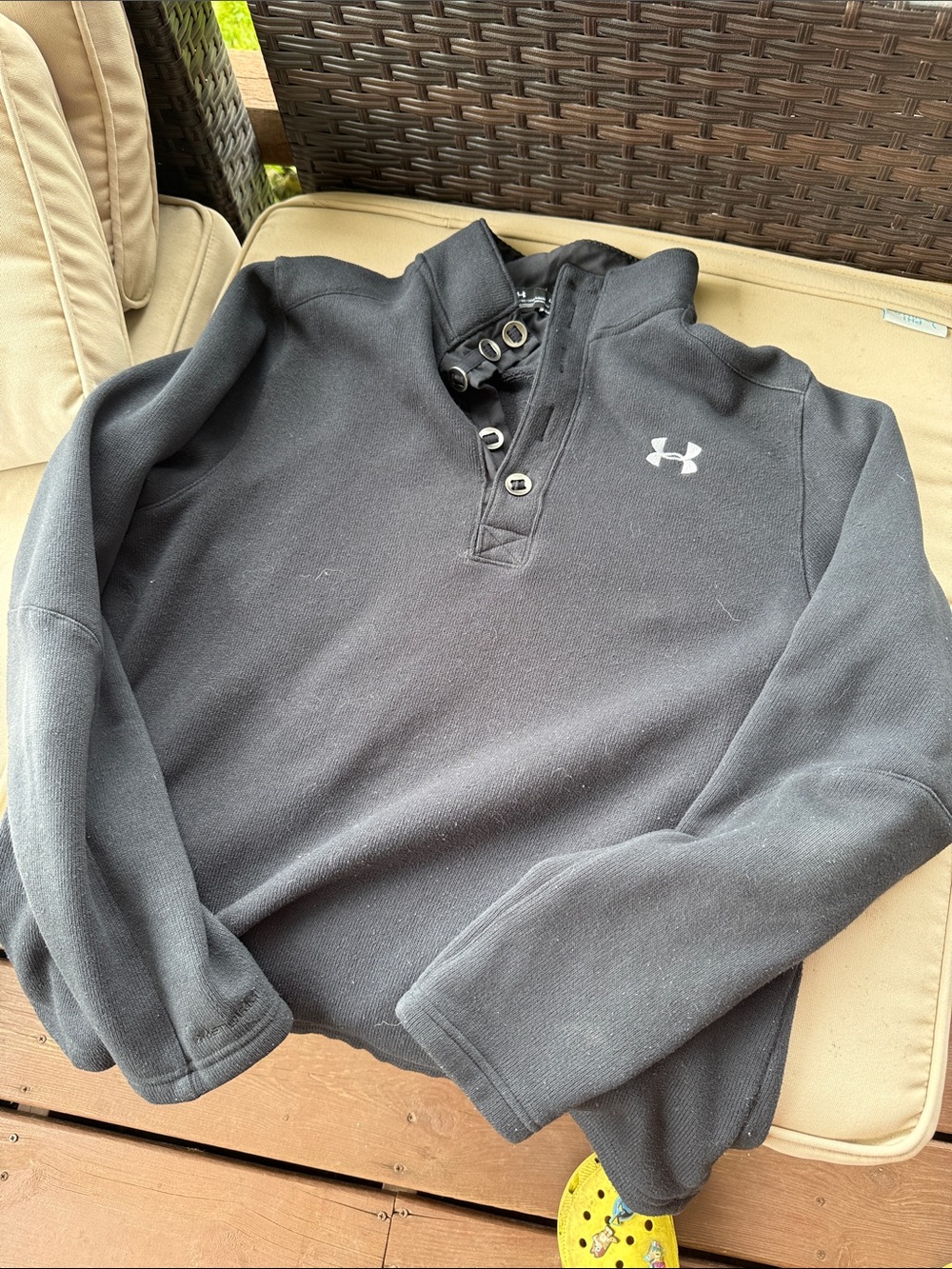 Under Armour Black Men's Half-Button Pullover Sweatshirt